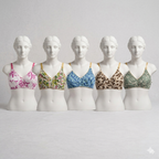 pack of 5 Women's Non-Padded Cotton Bra | Breathable Everyday Comfort Bra with Printed Design