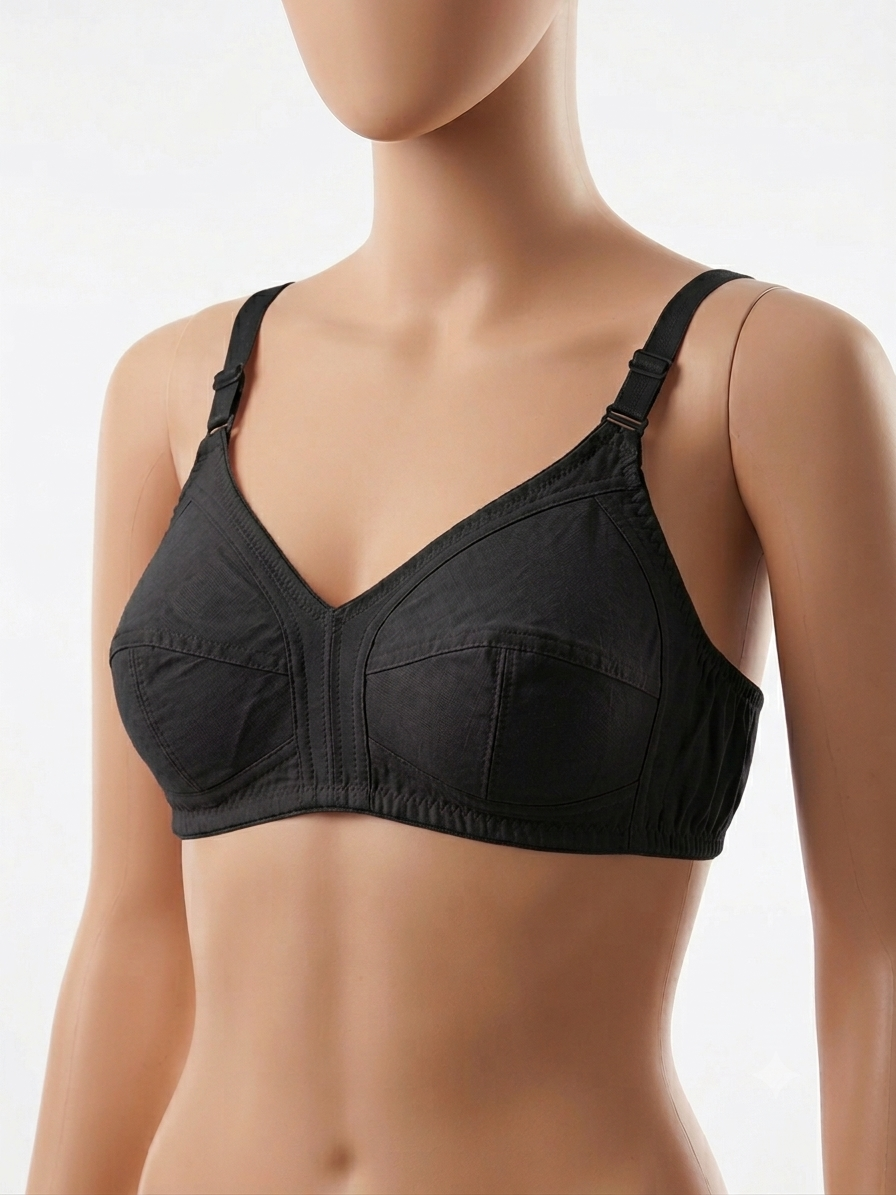 Premium Cotton Non-Wired Bra – Pack of 5 | Everyday Comfort Bra for Women plain (Sizes 32-42)