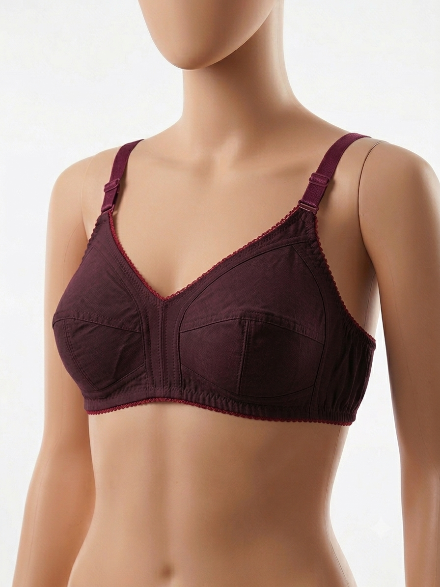 Premium Cotton Non-Wired Bra – Pack of 5 | Everyday Comfort Bra for Women plain (Sizes 32-42)
