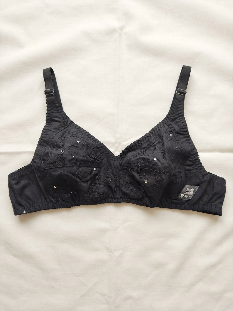 Pack of 2 Embroidery Bra - Comfortable Non-Padded Cotton Bra for Women