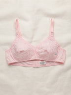 Pack of 2 Embroidery Bra - Comfortable Non-Padded Cotton Bra for Women